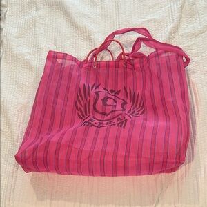 Consuela Pink and Blue Striped Tote this is the XL Size